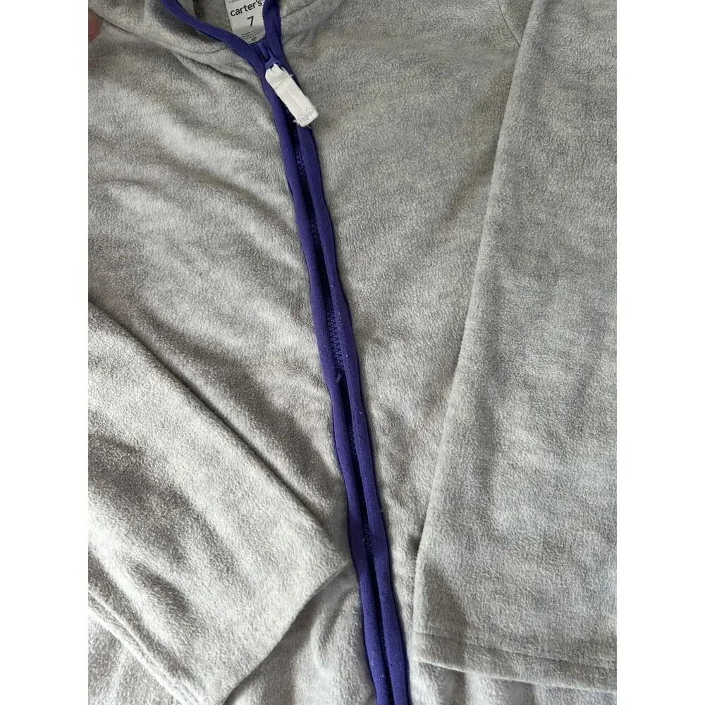 Carter's Grey Zipped Hooded Fleece size 7